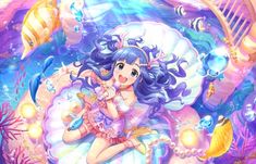 Nanami Idolmaster, Idolmaster Cards, Demon Dragon, Tropical Core, Mermaid Anime, Anime Mermaid, Coconut Dream