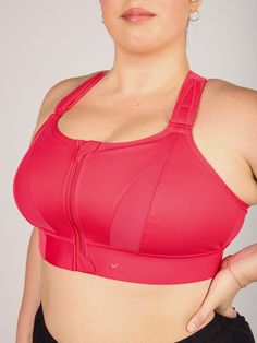 • 30 Day Guarantee: Wear, wash, return if unsatisfied. • Patented Zip. Cinch. Lift.® adjustability.• Two-way stretch fabric reduces bounce.• Highest level of support and control. • Wire-free seamed cups for natural shape.• Removable breast cups for modesty.• Zipper garage to protect from chafing.• Designed to fit all shapes and sizes, cups A – I.Padded straps are 1-1.25” wide for comfort.2” wide rib band for extra support.Convertible straps can be worn in X or H-back formation.Hidden hook and ey Viva Magenta, High Impact Sports Bra, Style Finder, Gap Fit, Racerback Sports Bra, Personal Marketing, Sports Bras, Women Empowerment, Product Features