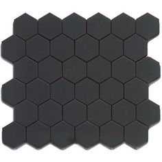 black hexagonal tiles on white background