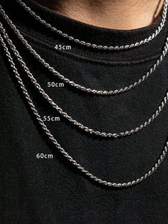 1pc Minimalist Stainless Steel Twisted Rope Chain Necklace, Unique Design For Men's Daily Wear Silver Fashionable,Minimalist   Stainless Steel     Men Fashion Jewelry, size features are:Bust: ,Length: ,Sleeve Length: Unique Mens Necklace, Men Chain, Rope Chain Necklace, Mens Silver Necklace, Mens Chain Necklace, Handmade Wire Jewelry, Necklace Unique