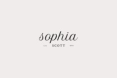 the word sophia written in black ink on a white background