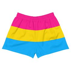 Add these cute pansexual shorts to your festival wardrobe. Not only super cool for pride events and festivals, they are also functional athletic shorts suitable for swimming, spending time on the beach or by the pool, gym workouts or outdoor leisure activities. You'll also appreciate the mesh pockets large enough to hold your phone. DETAILSComfortable elastic waistband with a flat white drawstringDeep mesh side-pocketsWater-repellent microfiber fabricMoisture wickingBreathable & fast dryingUPF50+ protectionMATERIAL91% recycled polyester, 9% spandex (composition may vary by up to 3%)Model wears size MHeight 5.5 feet (165 cm), waist circumference 29.1" (74 cm), hips 36.6" (93 cm) Playful Summer Workout Shorts, Playful Workout Shorts For Summer, Multicolor Gym Bottoms For Summer, Summer Color Block Workout Shorts, Summer Cheerleading Athletic Shorts, Summer Color Block Workout Bottoms, Fun Summer Sports Shorts, Summer Workout Color Block Bottoms, Sporty Cheerleading Shorts For Summer