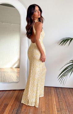 Yellow Lace Maxi Dress

How to style:
Our best selling lace maxi dress () is here in our favourite summer () yellow print! Add life into your wardrobe with this stunning piece - perfect for a formal () event or wedding.
 
Features:


  
 * Lace outer material 
 * Fully lined 
 * Lightweight material 
 * V neckline 
 * Lots of stretch 
 * Large cut out in back 
 * Maxi length 
 * Pull on style Yellow Formal Dresses, Wedding Features, Lace Outer, Prom Midi Dress, 60's Dress, Summer Yellow, Summer Inspo, Beginning Boutique, Dress Inspo