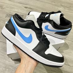 Brand New In Box Women’s 10, 10.5 Check My Closet For More 100% Authentic Items, Check My Profile/Love Notes All Sales Are Final, No Exchange/Return. Please Double Check The Size With Me If You Have Any Questions. Thank You. Air Jordan 1 Low Black University Blue, Air Jordan 1 Low Women, Blue And White Jordans, Jordan 1 Low Women, Nike Jordan 1 Low, Olive Sneakers, Jordan 11s, Nike Air Jordan 5, White Jordans