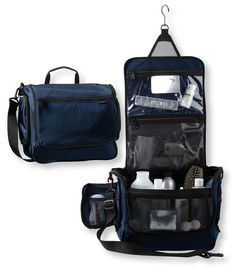 Our bestselling hanging toiletry bag has been a customer favorite for years. We built it travel-tough with water-resistant, abrasion-resistant fabric that keeps water from seeping in and spills from leaking out. Solids are made of water-resistant nylon packcloth. Prints are made of water-resistant polyester. Hinged design and a built-in hook that allow you to hang it anywhere. Main compartment has multiple soft mesh pockets. Two upper zip pockets keep travel-sized bottles and spills contained. E Large Toiletry Bag, Best Graduation Gifts, Hanging Toiletry Bag, Go The Distance, Personal Organizer, Toiletries Organization, Toiletry Kit, Beauty Case, On The Road Again