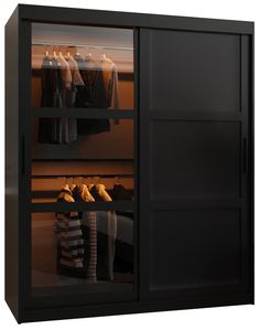 an image of a closet with clothes in it