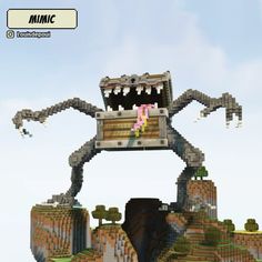 Statue Minecraft, Furniture Minecraft, Mimic Chest, Minecraft Cottagecore, Minecraft Halloween, Minecraft Castle