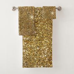 Gold Glitter Sparkle Glittery Sparkly Pretty Bath Towel Set Size: Bathroom Towel Set. Gender: unisex. Age Group: adult. Orange And Gold Bathroom, Pretty Bath, Glitter Bedroom, Bathroom Towel Decor, Red Bathroom, Glam Gifts, Marble Bath, Towel Decor, Towel Sets