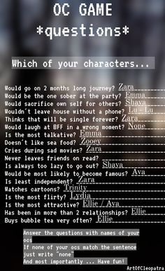 an image of a text message on a cell phone screen that says, which of your characters?