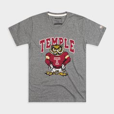 We're taking it back to the 80s with this retro-inspired Temple Tee. And of course we had to feature the famous Temple "T," created in 1983 by a group of Temple design students. ﻿ Products are mocked up on a size S. Graphics may appear smaller on larger sizes. Collegiate Graphic Print T-shirt For Game Day, Collegiate Graphic T-shirt For Fan Merchandise, Retro Fan Merchandise T-shirt With Front Print, Retro T-shirt With Front Print For Fans, Front Print Cotton T-shirt For Fan Gear, Cotton T-shirt With Front Print For Fans, School Spirit Graphic T-shirt Fan Gear, School Spirit Graphic T-shirt For Fan Gear, School Spirit Graphic Print T-shirt For Fan Gear