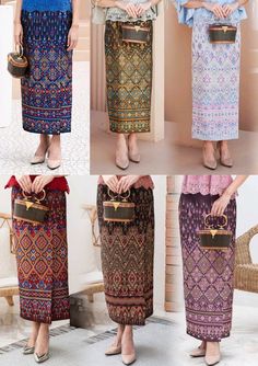 Rok Tenun, Thai Skirt, Skirt Batik Modern, Bohemian Festival Skirt With Batik Print, Pario Batik Skirt, Asian Floral Skirt, Thai Skirt Traditional, Wrap Around, Free Size