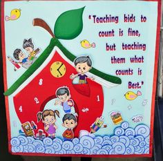 there is a sign that says teaching kids to count time, but teaching them what counts it best