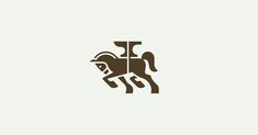 a horse with a rider on its back logo design for an appliance store