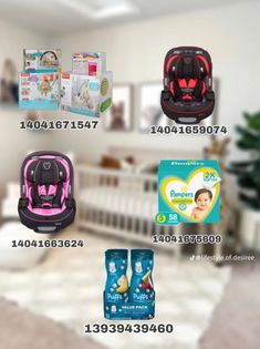 the baby car seat is on display in this advertisement