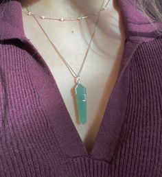 "This pendant is wire wrapped with Silver Plated Copper and is made of real Aventurine Crystal. You have the option of 18\" or 24\" chain, 32\" black cord or 32\" black silk cord that can be tied off to any length. Aventurine has different shades of green. Light Green, Medium Green and Dark Green. Please indicate what shade you would prefer. Green Aventurine is known as the Stone of Opportunity. It is a soothing stone that helps to comfort, harmonize, and attract love into one's life. It promote Necklace Green Stone, Selenite Necklace, Aventurine Jewelry, Green Stone Pendant, Metaphysical Jewelry, Reiki Jewelry, Aventurine Necklace, Aventurine Crystal, Chakra Pendant