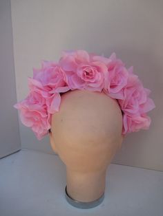 * A versatile headpiece this passionate pink rose fascinator can be worn all year round to Shower Events, Ladies Luncheons, Parties of all sorts, Valentine's Day and any events in between! * The roses are nestled together to form the traditional halo affect and the pieces is well balanced, secure and comfortable to wear. * It has been designed on a wide acrylic headband and will fit any headsize. * Great for a Bridesmaid's headpiece, this can be made in any color desired. Wear it for Halloween, Pink Party Headpiece With Flower Decoration, Pink Hair Accessories With Handmade Flowers For Summer, Pink Handmade Flower Hair Accessories For Garden Party, Pink Handmade Flower Headband For Kentucky Derby, Pink Flower Headband For Summer, Pink Headband With Handmade Flowers For Summer, Pink Hair Accessories With Handmade Flowers For Garden Party, Pink Headband For Summer Garden Party, Summer Pink Headband With Handmade Flowers