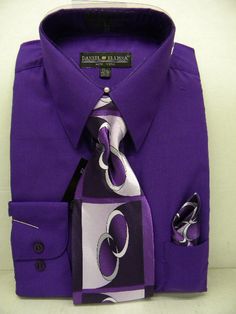 Daniel Ellissa Mens Purple Dress Shirt Tie Set D1P2 Semi Formal Outfit For Men, Formal Outfit For Men, Purple Color Dress, Shirt Tie Combo, Pastel Color Dress, Purple Dress Shirt, Semi Formal Outfit