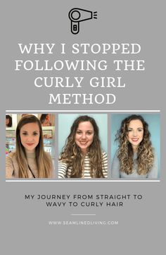 Have you heard of the curly girl method? If not, this post may be confusing for you, and I recommend reading my blog post here first. Talking about your hair can be an emotional topic. So much time and effort go into styling your hair, and it can be very frustrating if you can’t figure […] #curlyhairstyleideas Curly Hair Journey, The Curly Girl Method, Amanda Jones, Styling Your Hair, Curly Girl Method, Wavy Curly Hair, Beautiful Curls, Curly Hair Routine, Curly Hair With Bangs