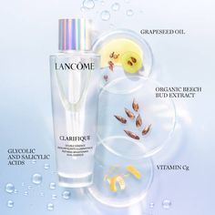 Clarifique Face Essence Face Essence, Cosmetics Advertising, Uneven Skin Texture, Publicidad Creativa, Cosmetics Ingredients, Beauty Ad, Beauty Products Photography, Cosmetic Design, Exfoliate Face