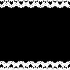 a black and white border with hearts on it