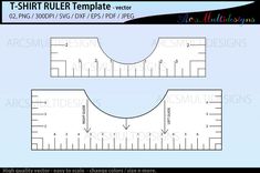 the t - shirt ruler template for sewing and quilting is shown in this image