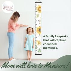 Sunflower Canvas Growth Chart Sign Wall Hanging With Wood Edges - 6 Foot Height Ruler -    Introduce a beautiful blend of nostalgia and style to your home with our Canvas Sunflower Growth Chart. This is not just a simple growth tracker, but a charming piece of decor that adds a touch of enchantment to any space. Designed with a delightful sunflower motif, this canvas growth chart is perfect for capturing every inch of your child's incredible growth journey and for keeping those treasured milestones alive. The quality of the print and canvas ensures durability so your memories can be preserved for years to come. Perfectly combines functionality and style, this growth chart is a must-have for every parent who wants to see how fast their little ones grow, in a fun and engaging way. And it's n Canvas Growth Chart, Sunflower Motif, Height Ruler, Wall Growth Chart, Height Growth, Growth Chart Ruler, Sunflower Canvas, Growth Chart, Growing Family