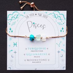 ♓ This Pisces zodiac bracelet is a beautiful piece of raw crystal jewelry, ideal for gifting to anyone born in February & March or with a Pisces zodiac sign. The adjustable bracelet ensures a perfect fit for all wrist sizes, making it a versatile accessory. Surprise your loved ones with this unique and meaningful Pisces gift idea ♓ ⭒ Material: the bracelet is made from brass, which is durable and long-lasting & tarnish-free! ⭒ Finish: silver * gold * rose gold ⭒ Gemstone: each bracelet features Zodiac Sign Bracelet Jewelry Gift, Adjustable Zodiac Sign Jewelry Gift, Adjustable Zodiac Sign Jewelry For Gifts, Adjustable Spiritual Zodiac Jewelry, Adjustable Celestial Gemstone Beads Jewelry, Bracelets Etsy, Zodiac Bracelet, Raw Crystal Jewelry, Pisces Zodiac