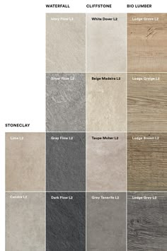 the different types of stone that are available in various colors and sizes, including white, gray