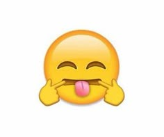 an emoticive smiley face with its tongue sticking out