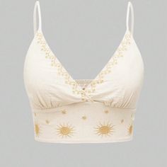 Embroidery Sun Ordered And Found Out I Can’t Return Beach Cropped Top With Floral Embroidery, Summer Beach Embroidered Crop Top, Cropped Beach Tops With Floral Embroidery, Cropped Tops With Floral Embroidery For Beach, Embroidered Cropped Tops For Vacation, Floral Embroidered Cropped Top For Beach, Cotton Crop Top With Floral Embroidery For Vacation, Floral Embroidered Cotton Crop Top For Vacation, Beach Embroidered Crop Top