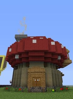 the mushroom house is built in minecraft, and it's very nice to see