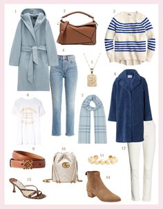 Blue Toned Outfits, Shades Of Blue Outfits For Women, Blue Coat Outfits For Women, Capsules Wardrobe, Blue Wardrobe, So Susie, Clothes Capsule Wardrobe, Coastal Clothing, Aesthetic Place