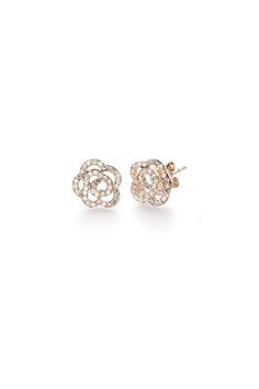 Our diamond rose stud earrings are comprised of .25 carats of diamond set in 14k  gold. 

Sold as a pair Diamond White Flower Earrings With Diamond Accents, Elegant Diamond Flower Earrings With Accents, Elegant Diamond Flower Earrings With Sparkling Stones, Fine Jewelry Rose Gold Diamond Earrings With Rose Cut, Luxury Diamond Jewelry With Rose Design, Fine Jewelry Diamond With Rose Design, Rose Gold Diamond Flower-shaped Earrings, Rose Gold Rose Cut Diamond Earrings, Elegant Diamond Flower Earrings