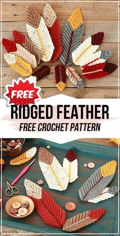 crochet Ridged Feather free pattern