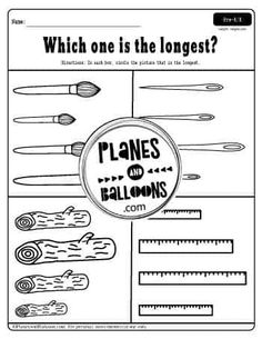 the worksheet for which one is the longest? with pencils and rulers