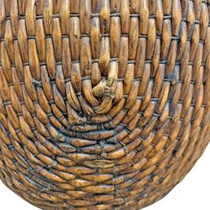 a close up view of the inside of a wicker basket