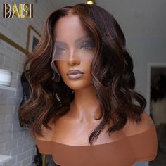 BAISI Honey Brown Wavy BoB Wig – BAISI HAIR Honey Brown Highlights, Hair Knot, Bob Lace Front Wigs, Beautiful Wigs, 360 Lace Wig, Brown Highlights, Honey Brown, Bleached Hair, Bob Wig