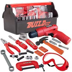 a tool box filled with tools and wrenches, screwdrives, pliers, etc