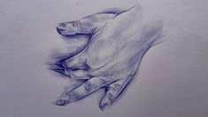 a pencil drawing of a hand holding something