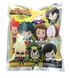 an assortment of anime characters in plastic packaging