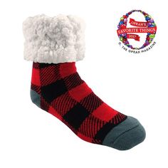 Classic Slipper Socks | Lumberjack Red – Pudus™ Lifestyle Co. Classic Slippers, Oprahs Favorite Things, Winter Slippers, Slippers Cozy, Comfort And Joy, Slipper Socks, Winter Fun, Kids Socks, Plaid Design