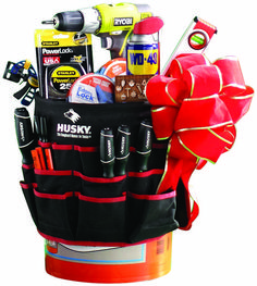 a basket filled with assorted items on top of a white background, in the shape of a bucket