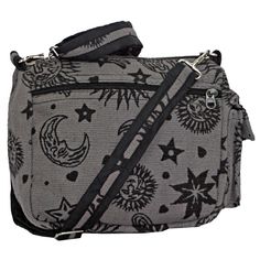 PRICES MAY VARY. Cross Body or Single Shoulder Adjustable 21-24 inch strap drop 100% Brand New and high quality! From our Sun, Moon, and Stars Collection Size 9 x 8 x 3 L*H*W This bag is based on our popular Sun, Moon, Stars and Planets single and dual strap backpacks. These small shoulder bags offer a front zipping pocket a cell phone pocket on the side and are fully lined. The shoulder strap is fully adjustable and adjust out to a 23 inch drop. Everything is held inside by a zipper located on Tiny Bag, Small Shoulder Bags, Sun Moon Stars, Shoulder Bag Black, Crossbody Messenger Bag, Moon Stars, Sun Moon, Cute Bag, Stars And Moon