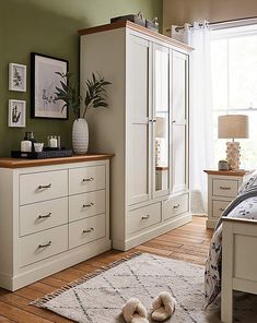 Bedroom Furniture With Storage, Neutral Bedroom Wardrobe Ideas, Freestanding Bedroom Furniture, Wardrobe And Chest Of Drawers Bedroom, Bedroom Decor Drawers, Wardrobe Area In Bedroom, Master Bedrooms With Wardrobes, Bedroom Inspirations With Wardrobe, Cream Wood Bedroom