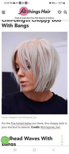 Popular Short Hairstyles, Cute Short Haircuts, Choppy Bob, Edgy Short Hair, Full Hair, Short Bob Haircuts, Ash Blonde, Perfect Makeup, Love Hair