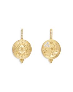 Temple St. Clair 18K Yellow Gold Sole Luna Diamond Drop Earrings Diamond Drops, Diamond Drop Earrings, Gold Drop Earrings, Online Earrings, Earrings Jewelry, Belly Button Rings, Temple, Jewelry Accessories, In Store