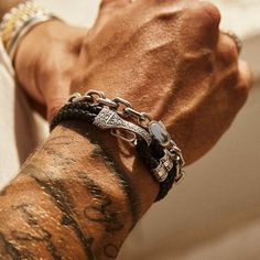 The devils in the detail. Finished with a filigree engraved lobster clasp, the leather rope bracelet will break up the metal and add new levels to your look. Wear it solo or stack it with any silver bracelet of your choice for an instantly elevated look. ✓ Vegan Leather ✓ 316L Stainless Steel & Rhodium ✓ Water, Heat, Sweat Resistant✓ Hypoallergenic (No Green Skin) The Devils, Green Skin, Gold Piece, Bracelet Silver, Real Diamonds, Fast Fashion, Silver Bracelets, Quality Jewelry, Chain Lengths