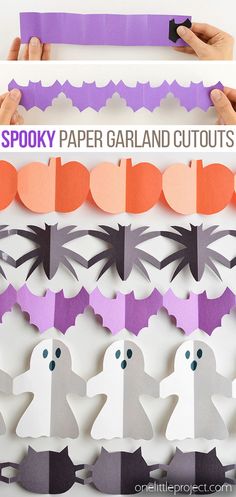 Halloween Paper Garland, Spooky Diy Halloween Decor, Imprimibles Halloween, Dekorasi Halloween, Paper Garlands, Halloween Decor Diy, Halloween Paper Crafts, Homemade Halloween Decorations, Fun Halloween Crafts