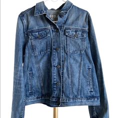 -Brand New With Tag -Has Distressed Accents As Shown In Photos Jean Jacket Men, Gap Men, Gap Jacket, Gap Jackets, Jean Jacket, Gap, Mens Jackets, Color Blue, Jackets & Coats