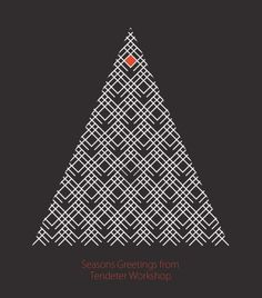 the cover of season's greetings from tender workshop, featuring a stylized christmas tree